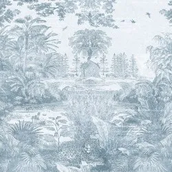 GIN2001SA | Carta parati tropical chic stile incisione antica - Col. PA02